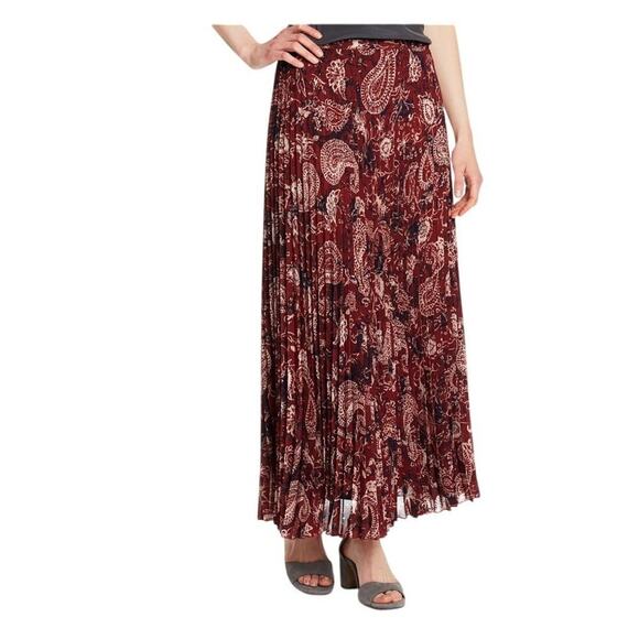 Garnet Hill Dresses & Skirts - Garnet hill skirt womens size 10 brown pleated maxi cottagecore peasant hippie